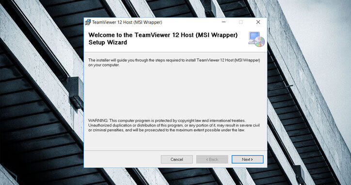 TeamViewer Host setup wizard