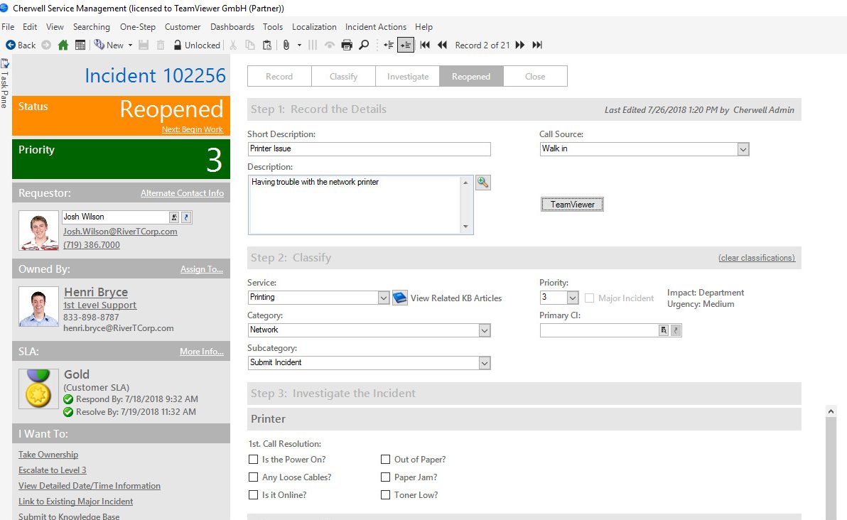 teamviewer ticket system process