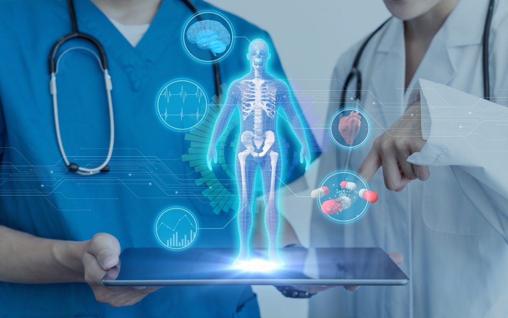 doctors using TeamViewer IoT technology in healthcare on tablet