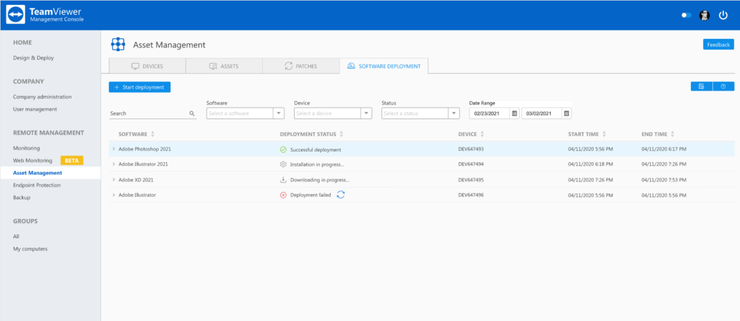 teamviewer management console